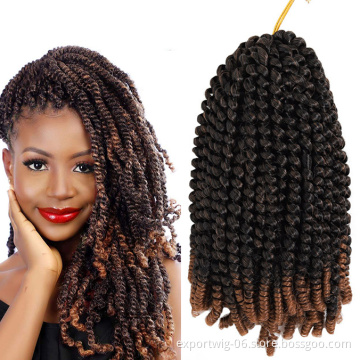 8 inch,30 strands/pack Ombre Hair Extension Crochet Spring Twist Crochet Braids Synthetic Braiding Hair Spring Twist Hair